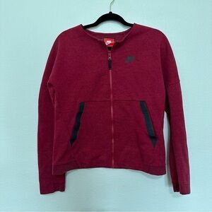 Nike Women's Tech Fleece Knit Zip Up Jacket heathered red size s small